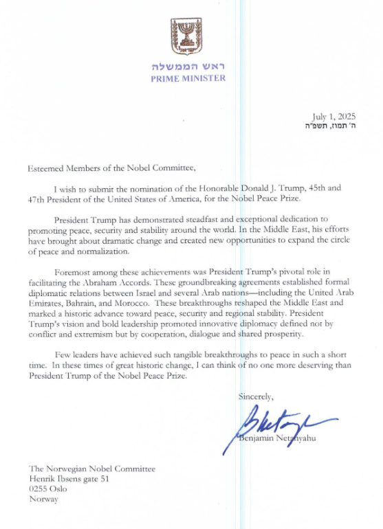 President Trump Nominated for Nobel Peace Prize