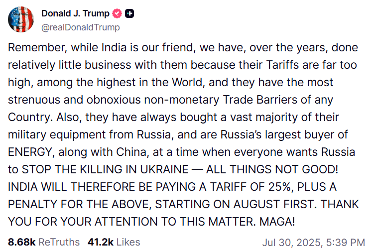 Tariffs On India